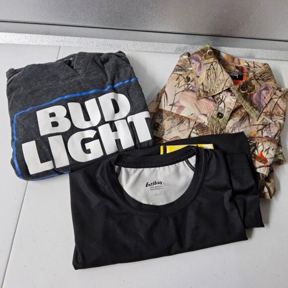 Bundle‎ Men Small Shirts Bud Light Hoodie Eastboy Flame Guy Harvey Camo Fishing